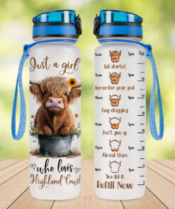 Just a Girl Who Loves Highland Cows Water Bottle