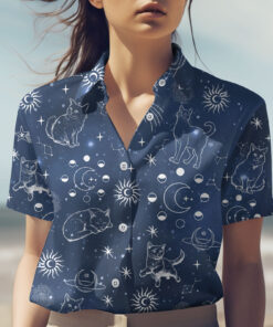 Cosmic Cat Hawaiian Shirt