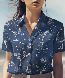 Cosmic Flamingo Hawaiian Shirt